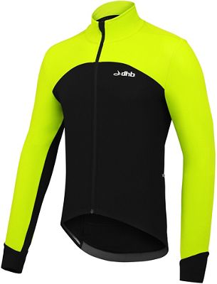 dhb Aeron Full Protection Softshell Jacket - Fluro Yellow - Black - XS, Fluro Yellow - Black